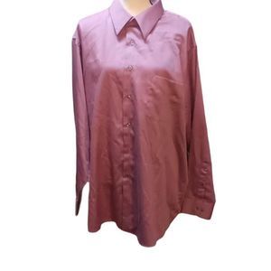 Geoffry Beene Mauve Button‎ Front Shirt. Mens Size XXL RN36543